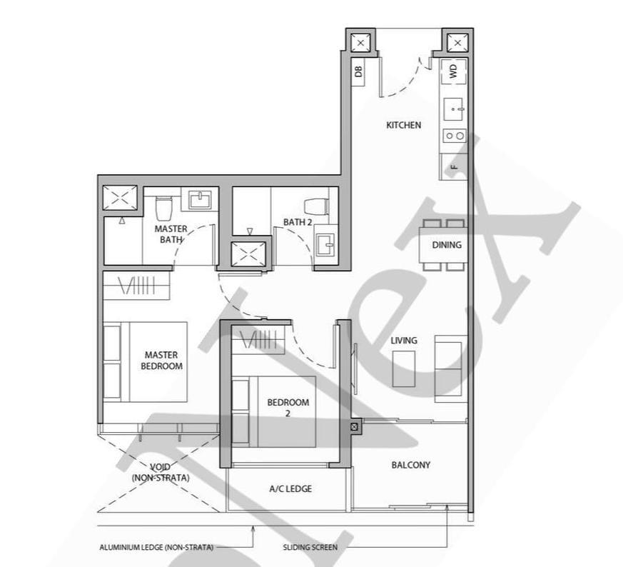 Dairy Farm Residences Condominium For Sale, $1,390,000, 2 Bed 2 Bath 721 sqft $1,928.00 psf