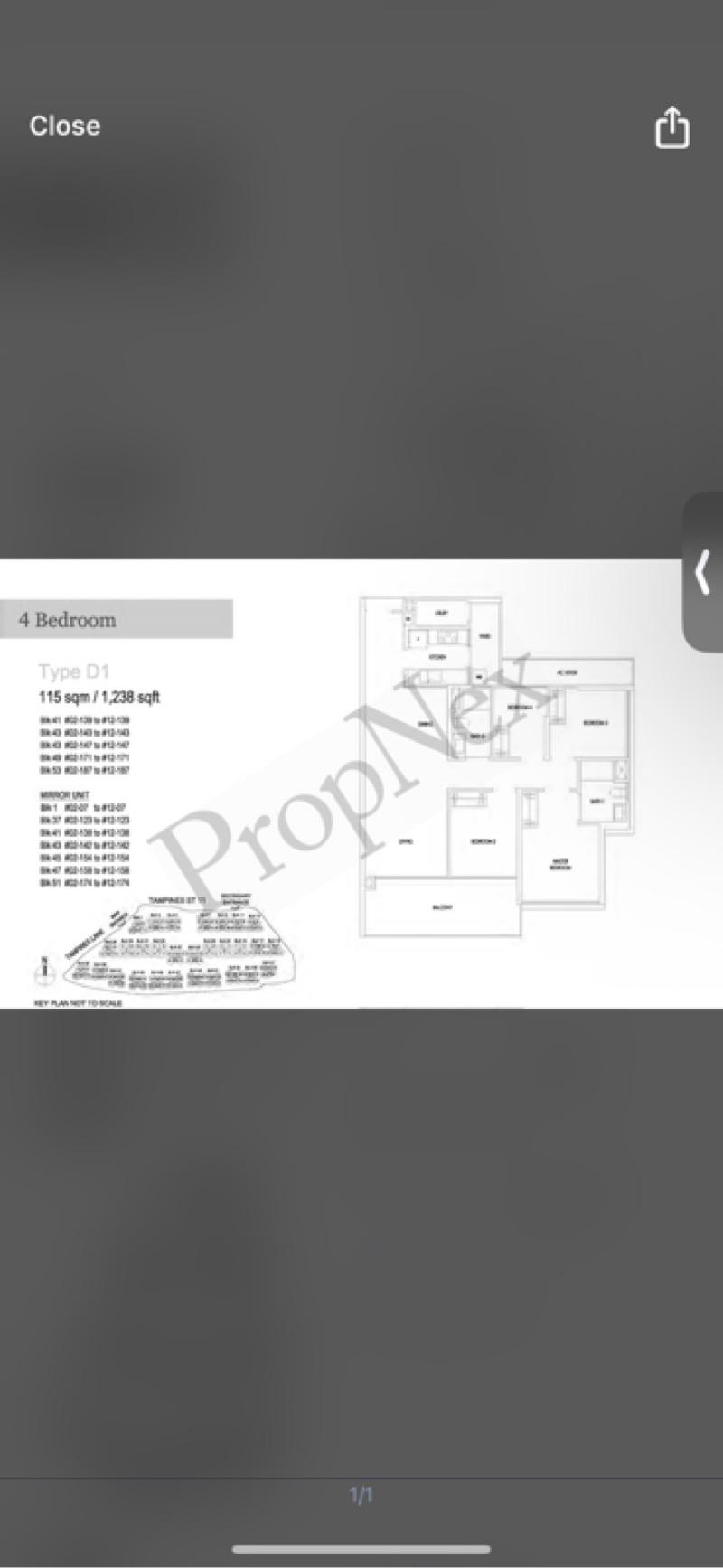 Treasure at Tampines Condominium For Sale, $2,500,000, 4 Bed 2 Bath 1,238 sqft $2,019.00 psf