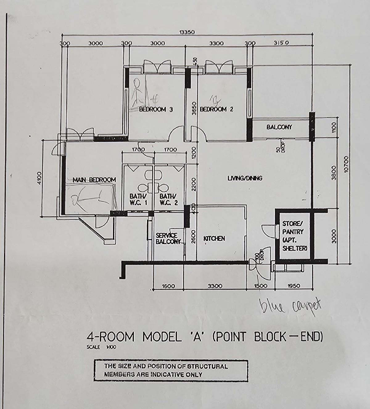 RIVERVALE COURT HDB Apartment For Sale, $595,000, 3 Bed 2 Bath 1,087 sqft $547.00 psf