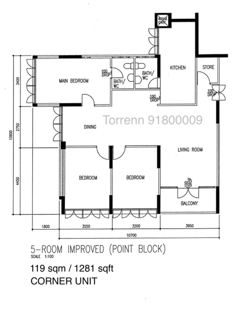 417 Bedok North Avenue 2 HDB Apartment For Sale, $950,000, 3 Bed 2 Bath 1,280 sqft $742.00 psf