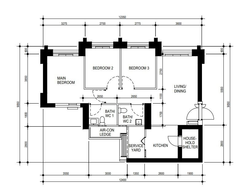 34 Margaret Drive HDB Apartment For Sale, $1,299,000, 3 Bed 2 Bath 904 sqft $1,437.00 psf