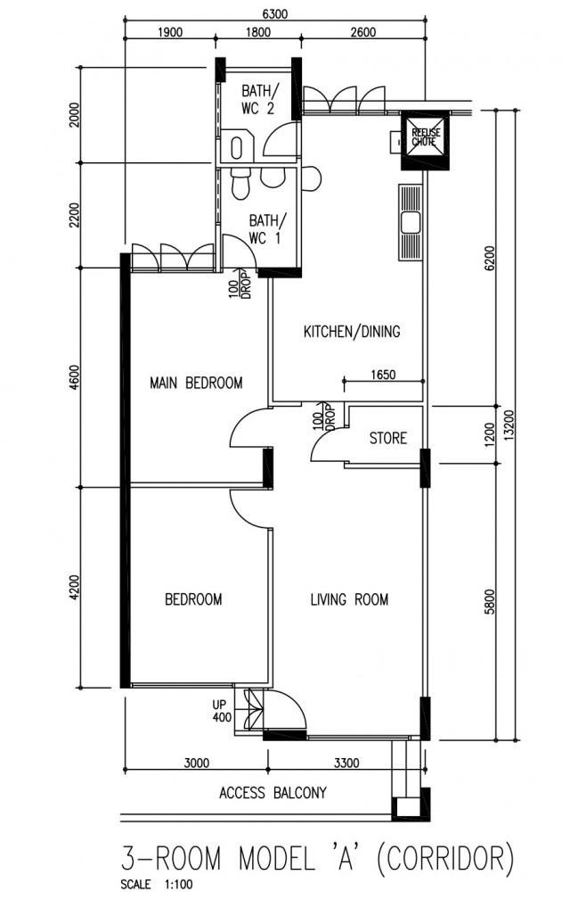 520 Jurong West Street 52 HDB Apartment For Sale, $450,000, 2 Bed 2 Bath 796 sqft $565.00 psf