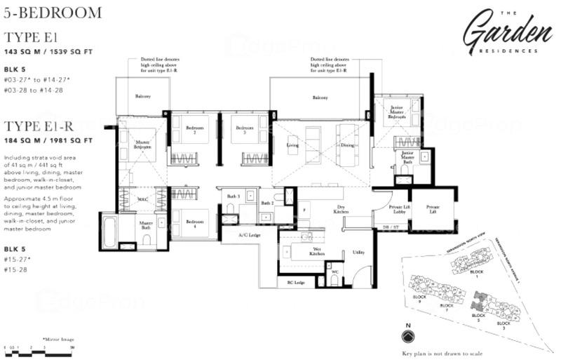The Garden Residences Condominium For Sale, $3,200,000, 5 Bed 4 Bath 1,539 sqft $2,079.00 psf