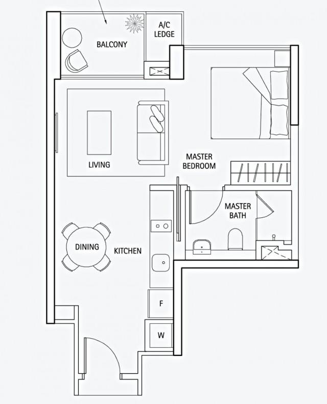 Waterbank at Dakota Condominium For Sale, $928,000, 1 Bed 1 Bath 484 sqft $1,917.00 psf