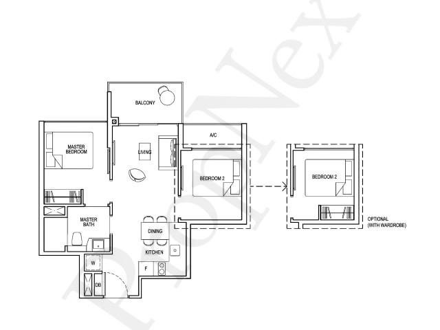 Grandeur Park Residences Condominium For Sale, $1,200,000, 2 Bed 1 Bath 560 sqft $2,143.00 psf