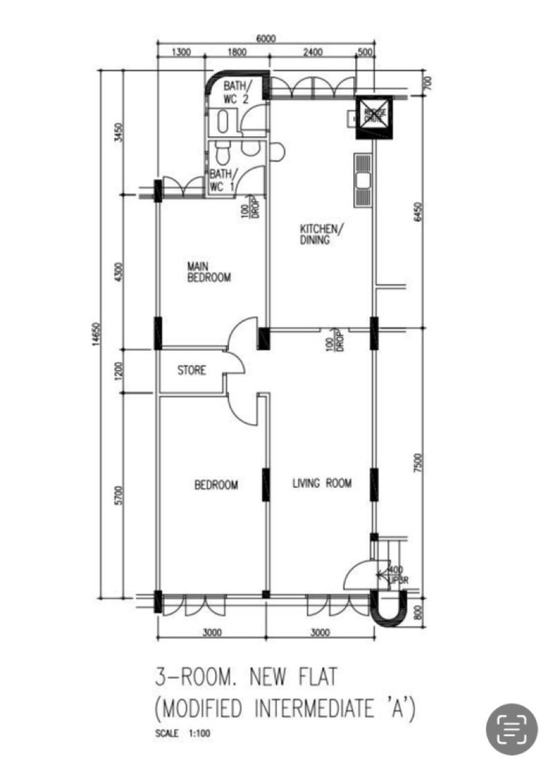 109 Hougang Avenue 1 HDB Apartment For Sale, $500,000, 2 Bed 2 Bath 861 sqft $581.00 psf