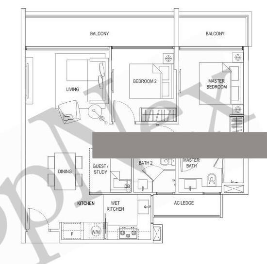 R Maisons (The Maisons) Condominium For Sale, $1,600,000, 2 Bed 2 Bath 936 sqft $1,709.00 psf