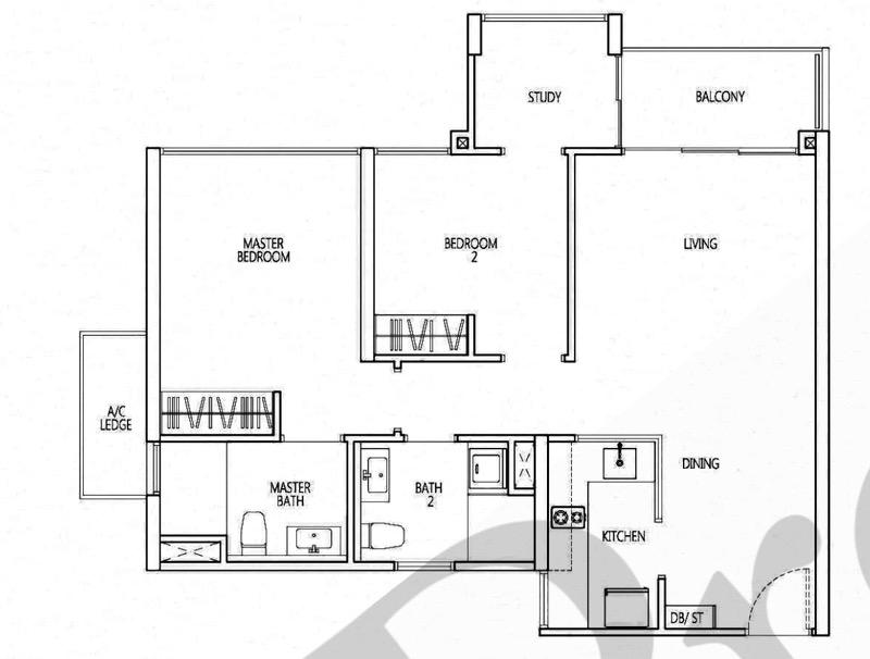Q Bay Residences Condominium For Sale, $1,290,000, 2 Bed 2 Bath 829 sqft $1,556.00 psf