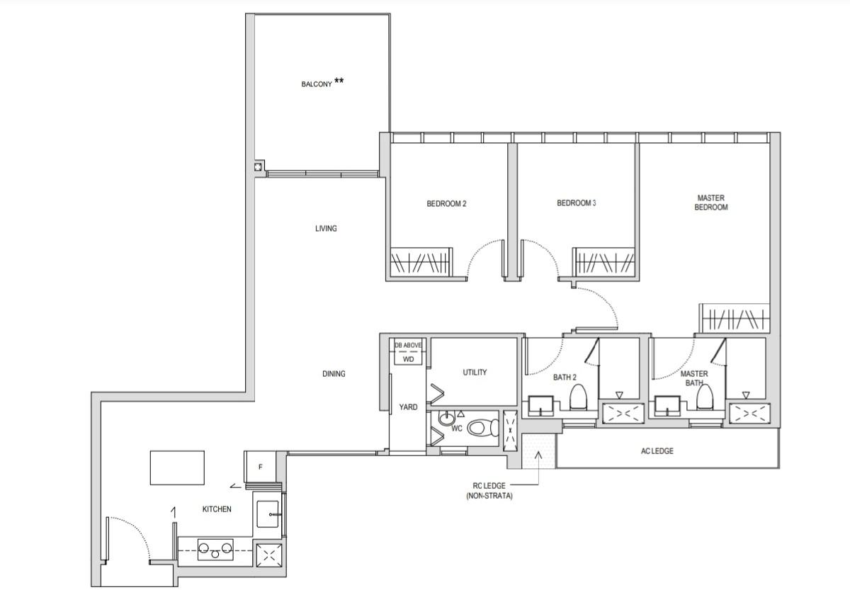 Affinity At Serangoon Condominium For Sale, $2,128,000, 3 Bed 2 Bath 1,152 sqft $1,847.00 psf
