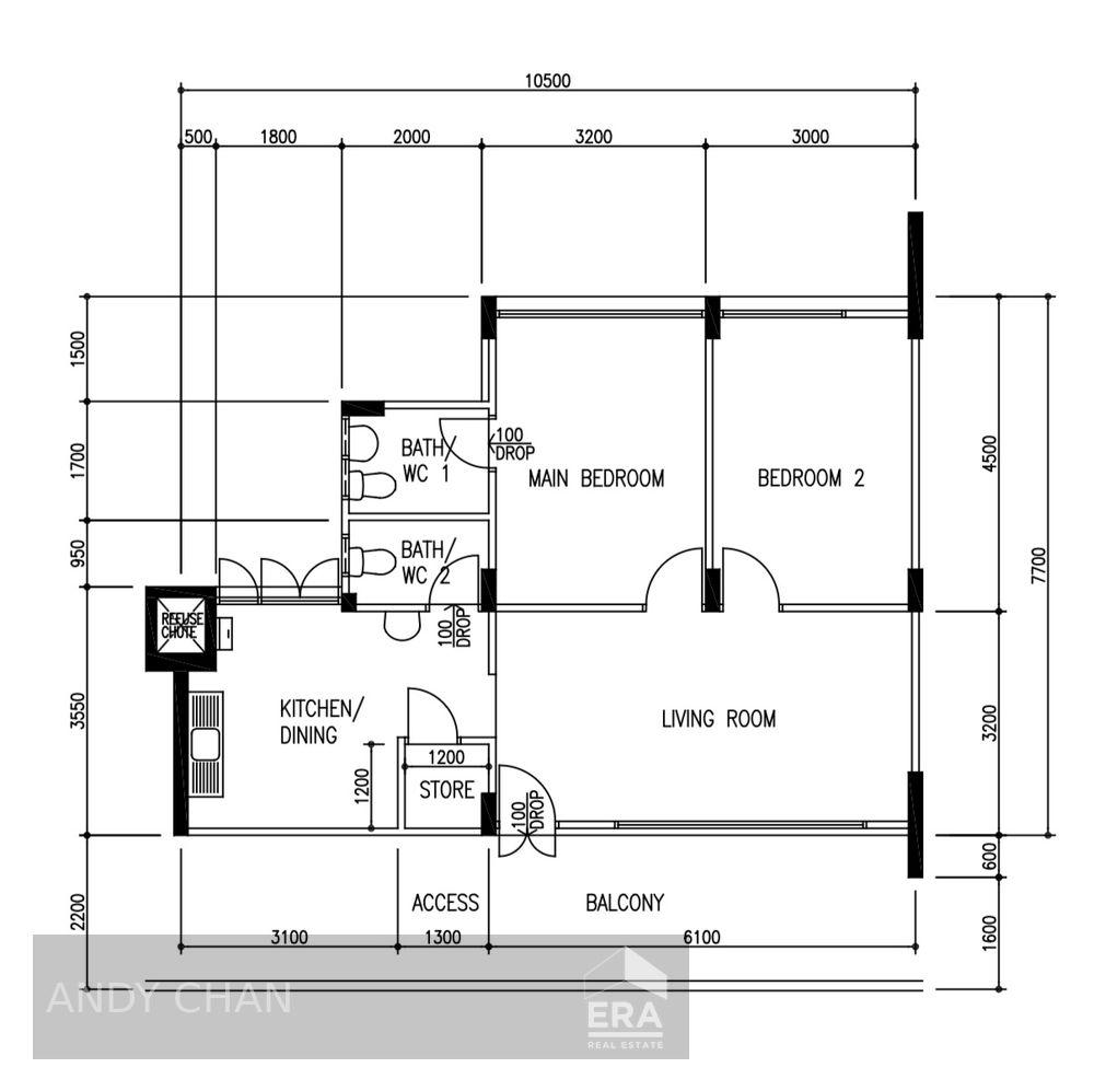 HDB - 2 room for Sale: Serangoon Central Drive, Serangoon, D19, 550261