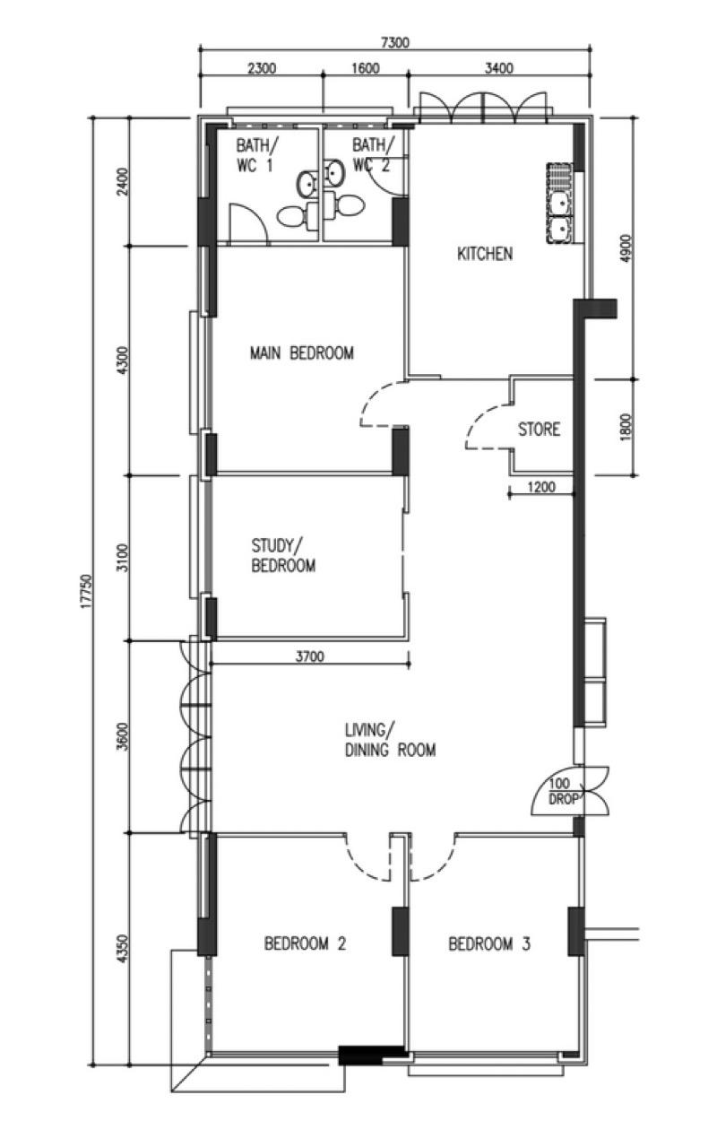 190 Pasir Ris Street 12 HDB Apartment For Sale, $749,999, 3 Bed 2 Bath 1,323 sqft $567.00 psf