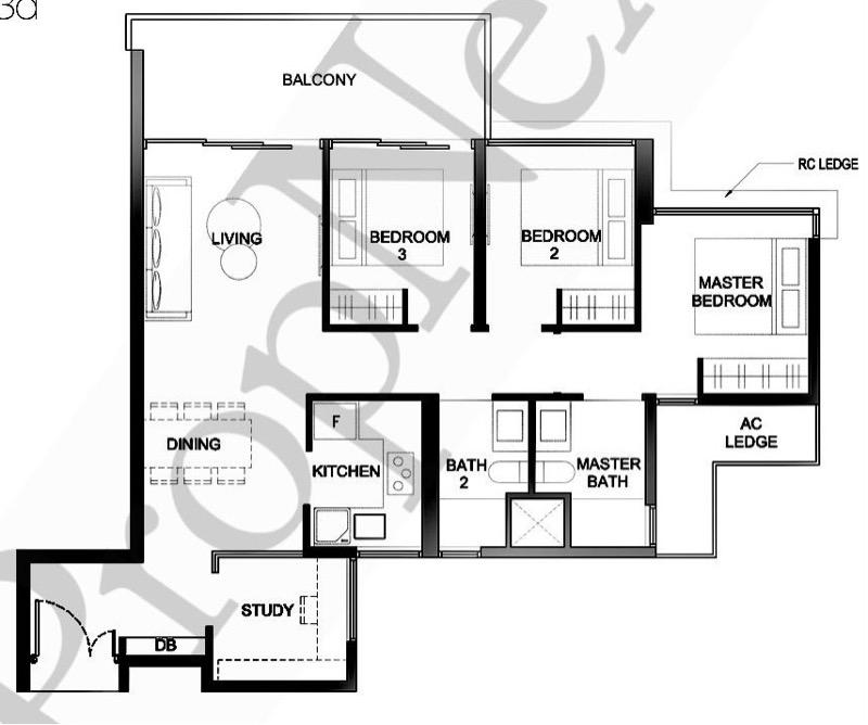 KINGSFORD WATERBAY Condominium For Sale, $1,628,888, 3 Bed 2 Bath 1,023 sqft $1,592.00 psf