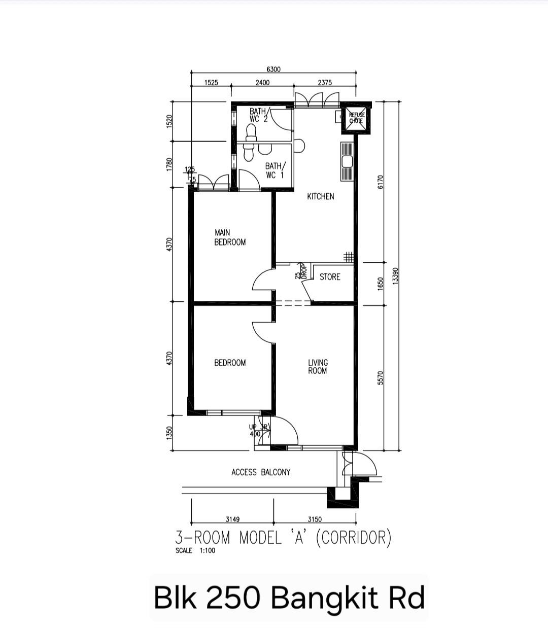 Blk 250 Bangkit Road
250 Bangkit  HDB Apartment For Sale, $480,000, 2 Bed 2 Bath 797 sqft $602.00 psf