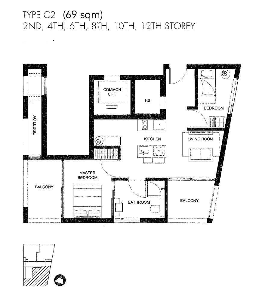 M5 @ Jalan Mutiara Apartment For Sale, $1,529,120, 2 Bed 1 Bath 743 sqft $2,058.00 psf