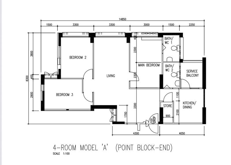 59C Geylang Bahru HDB Apartment For Sale, $899,000, 3 Bed 2 Bath 1,076 sqft $836.00 psf