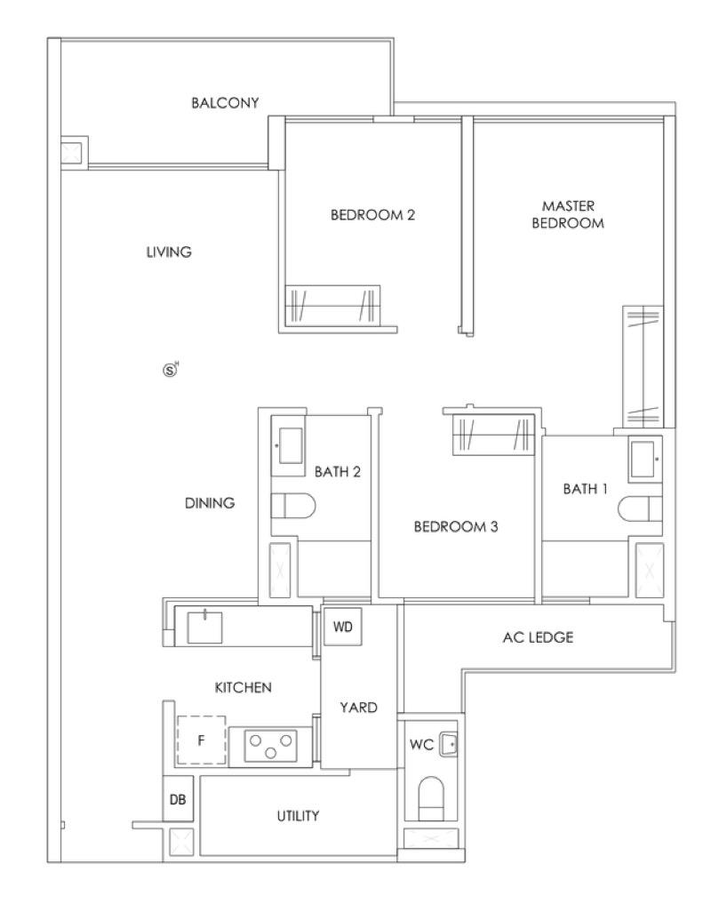 Treasure at Tampines Condominium For Sale, $1,850,000, 3 Bed 3 Bath 1,033 sqft $1,791.00 psf