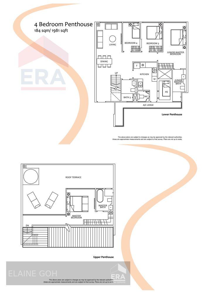 Freehold Penthouse Duplex 4 Room Converted to 3 Room Mrt 1 Km S C G S