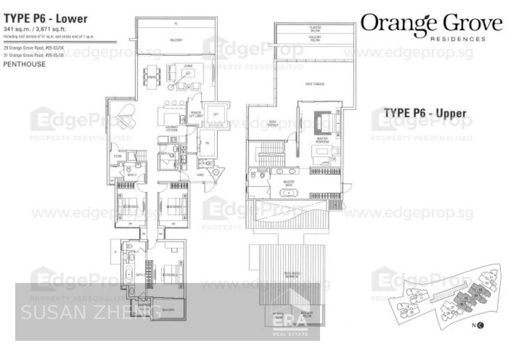 Spacious 4-bedrooms Ensuite Penthouse