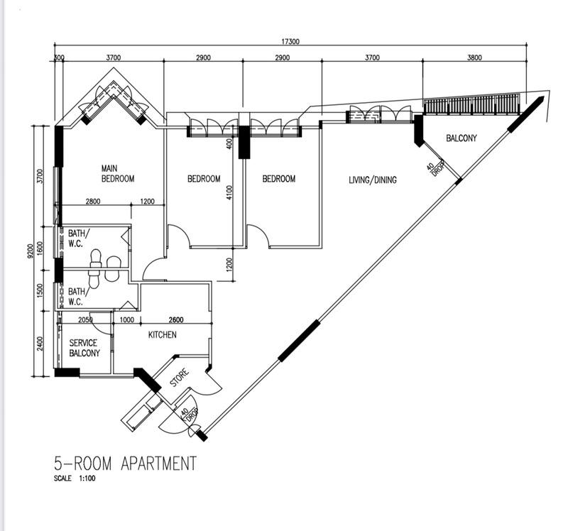 39 Cambridge Road HDB Apartment For Sale, $938,000, 3 Bed 2 Bath 1,291 sqft $727.00 psf