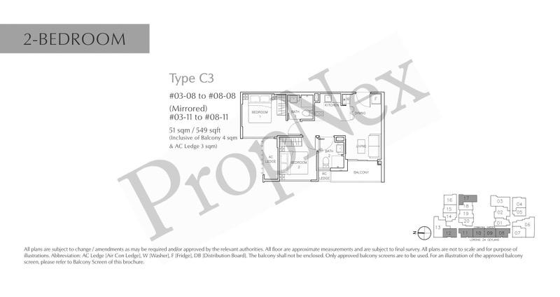 Rezi 24 Apartment For Sale, $1,100,000, 2 Bed 2 Bath 549 sqft $2,004.00 psf