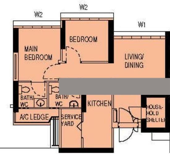 42A Margaret Drive HDB Apartment For Sale, $789,999, 2 Bed 2 Bath 678 sqft $1,165.00 psf
