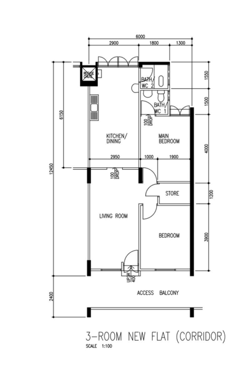 710 Yishun Avenue 5 HDB Apartment For Sale, $454,000, 2 Bed 2 Bath 64 sqft $7,094.00 psf