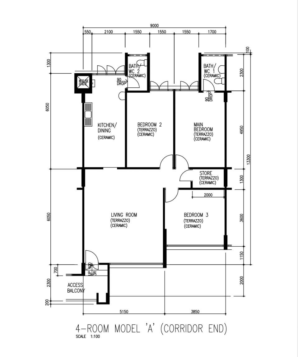 627 Yishun Street 61 HDB Apartment For Sale, $638,000, 3 Bed 2 Bath 1,152 sqft $554.00 psf