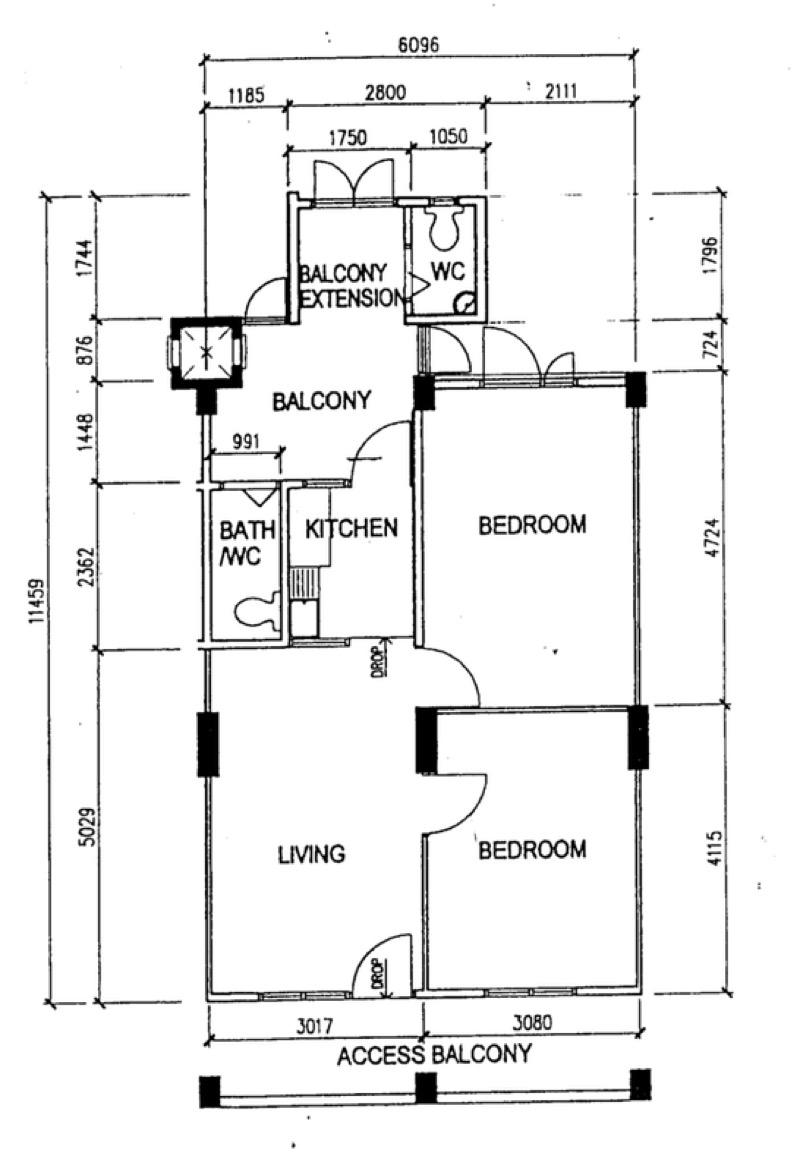 85 Commonwealth Close HDB Apartment For Sale, $360,000, 2 Bed 2 Bath 624 sqft $577.00 psf