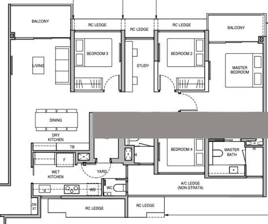 Lowest PSF 4 bedder, 2mins from MRT Condominium For Sale, $2,616,000, 4 Bed 3 Bath 1,335 sqft $1,960.00 psf