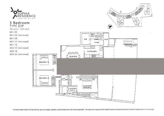 Sophia Residence Condominium For Sale, $4,000,000, 3 Bed 3 Bath 1,991 sqft $2,009.00 psf