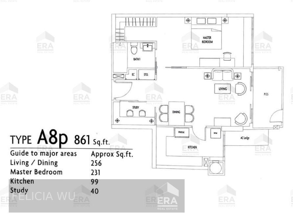 Lovely Ground Floor 1 Plus Study Patio Unit. Facing Garden .