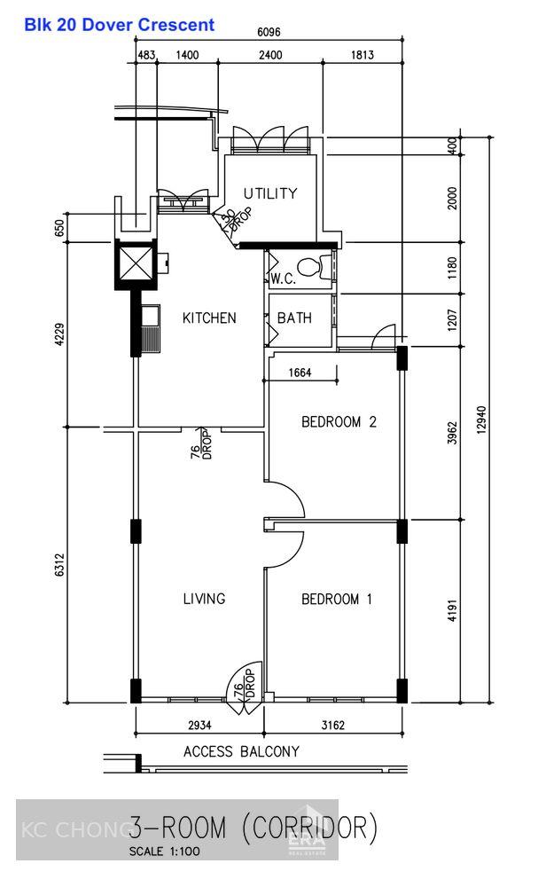 Bouna Vista Mrt, 2 Bedroom With Utility Room, Near Coffeeshop