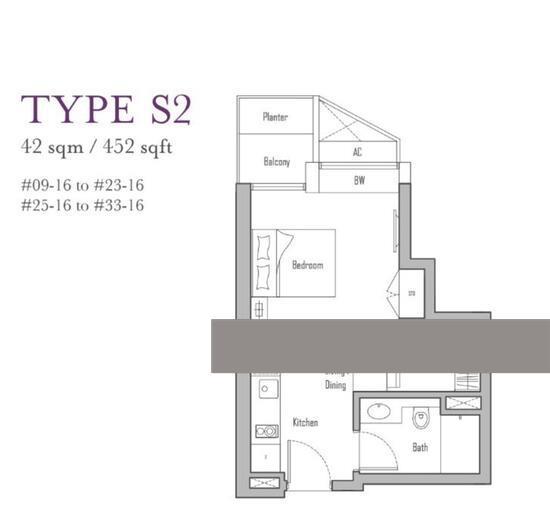 V on Shenton Condominium For Sale, $1,250,000, 1 Bed 1 Bath 452 sqft $2,765.00 psf