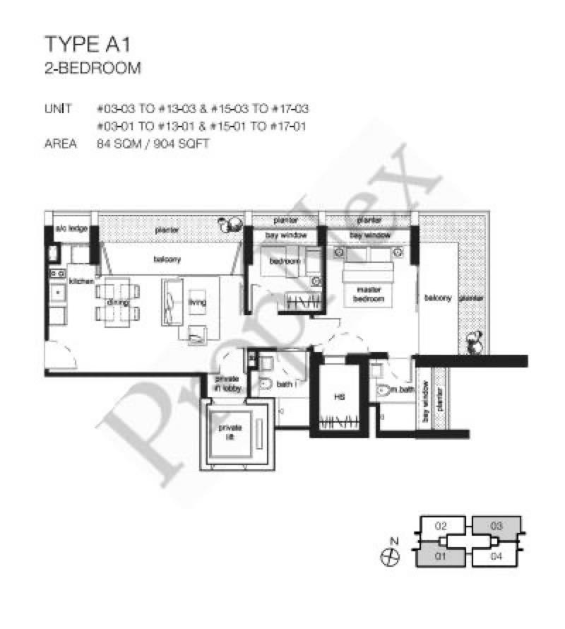 The Peak @ Cairnhill II Condominium For Sale, $3,332,641, 2 Bed 2 Bath 904 sqft $3,687.00 psf