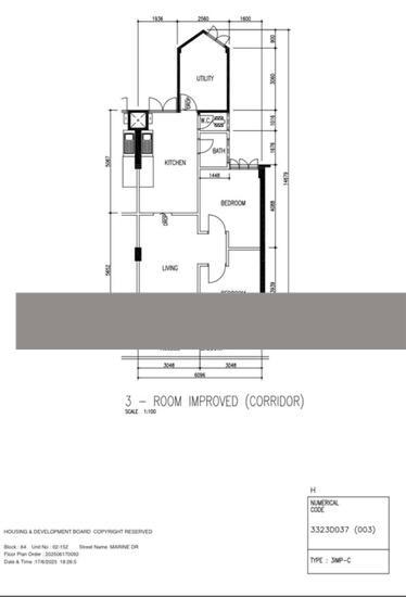 64 Marine Drive HDB Apartment For Sale, $480,000, 2 Bed 1 Bath 731 sqft $657.00 psf