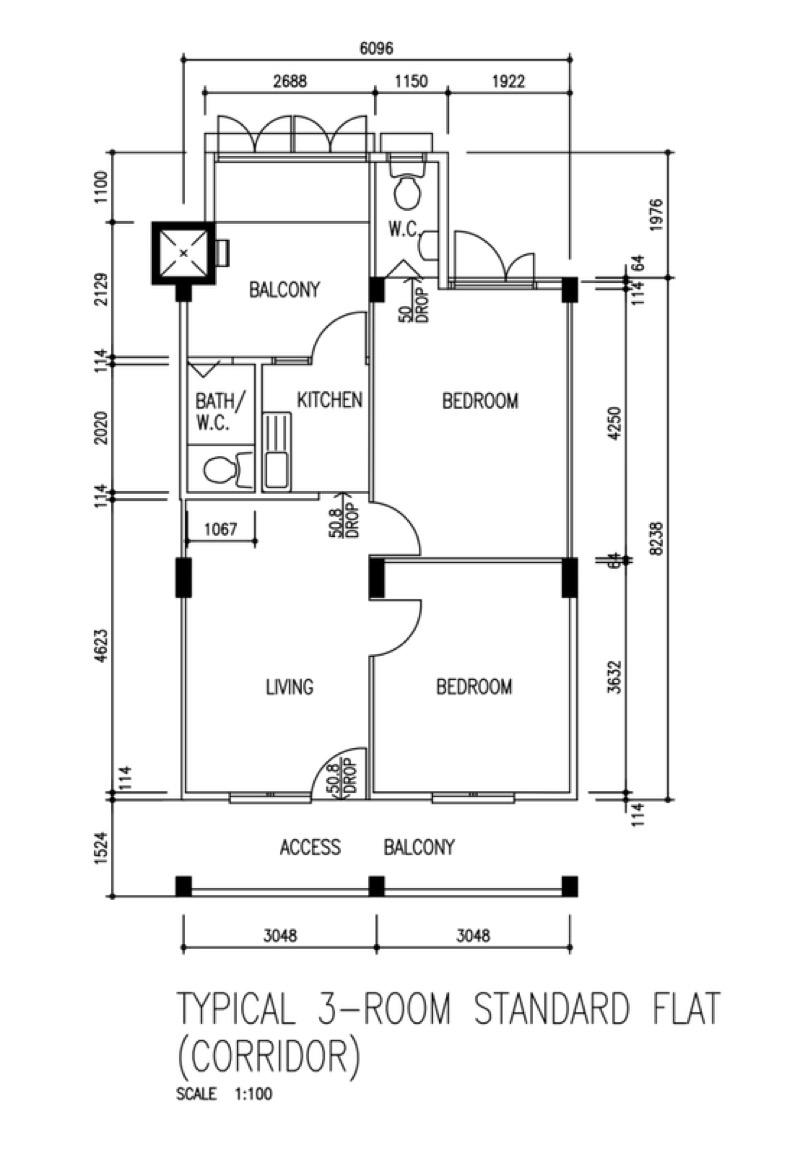 66 Circuit Road HDB Apartment For Sale, $370,000, 2 Bed 2 Bath 602 sqft $615.00 psf