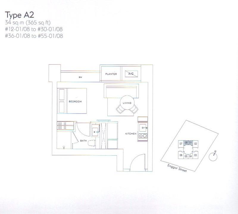 Skysuites @ Anson Condominium For Sale, $982,0001 Bath 365 sqft $2,690.00 psf