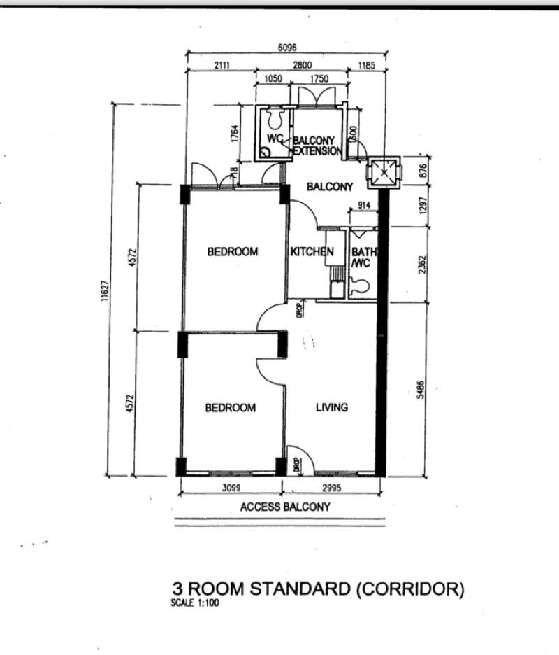 82 Commonwealth Close HDB Apartment For Sale, $362,000, 2 Bed 2 Bath 645 sqft $561.00 psf