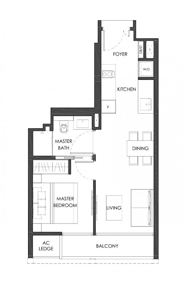 Nyon Condominium For Sale, $1,180,000, 1 Bed 1 Bath 484 sqft $2,438.00 psf