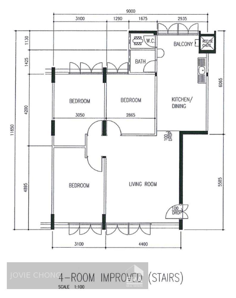 4-room Improved Flat in Bedok South - High Floor With Unblocked View