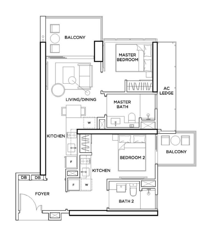 Gem Residences Condominium For Sale, $1,520,000, 2 Bed 2 Bath 775 sqft $1,961.00 psf
