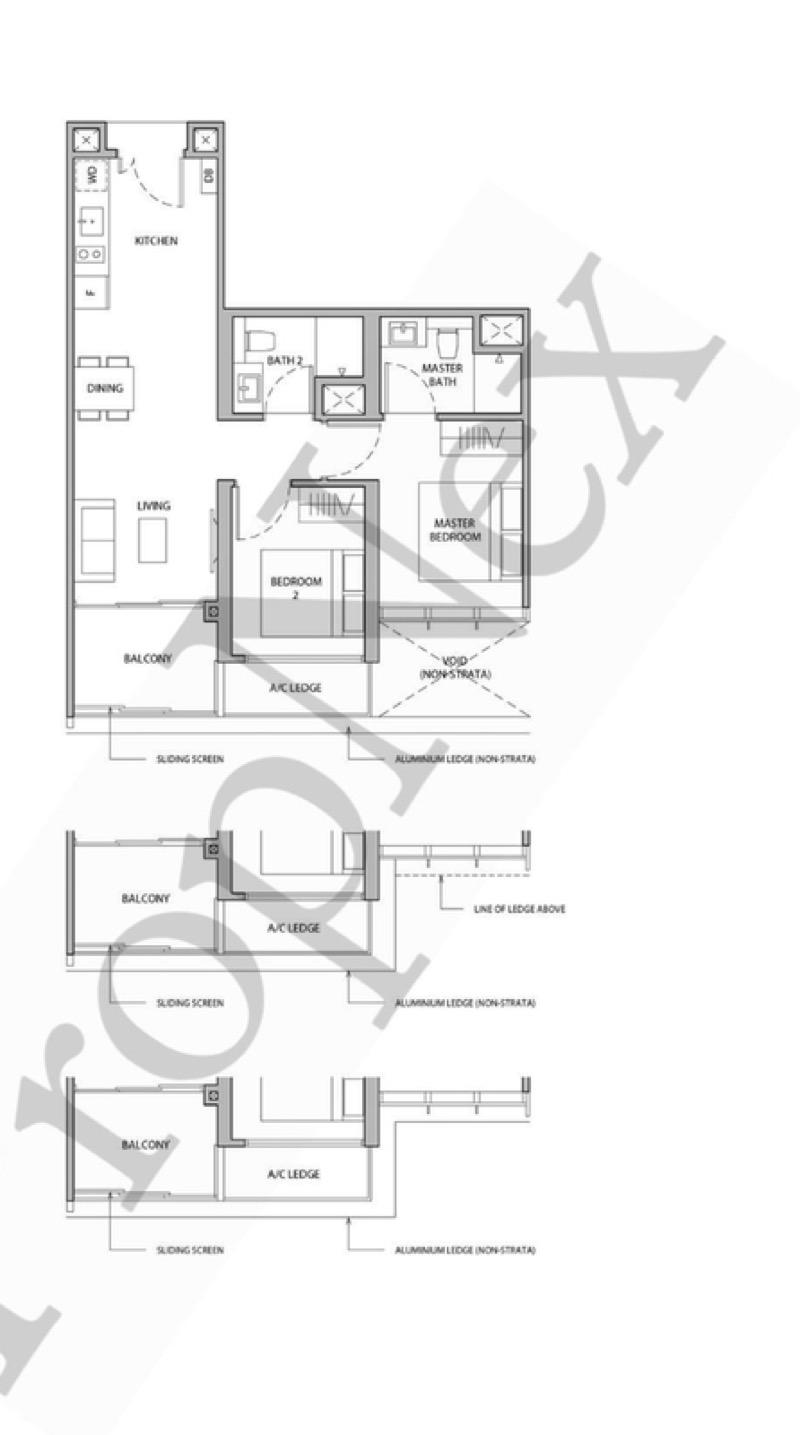 Dairy Farm Residences Condominium For Sale, $1,380,000, 2 Bed 2 Bath 710 sqft $1,944.00 psf