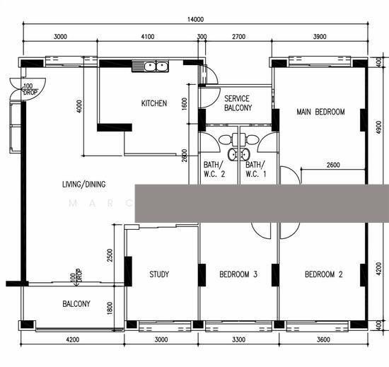148 Mei Ling Street HDB Apartment For Sale, $1,300,000, 4 Bed 2 Bath 1,614 sqft $805.00 psf