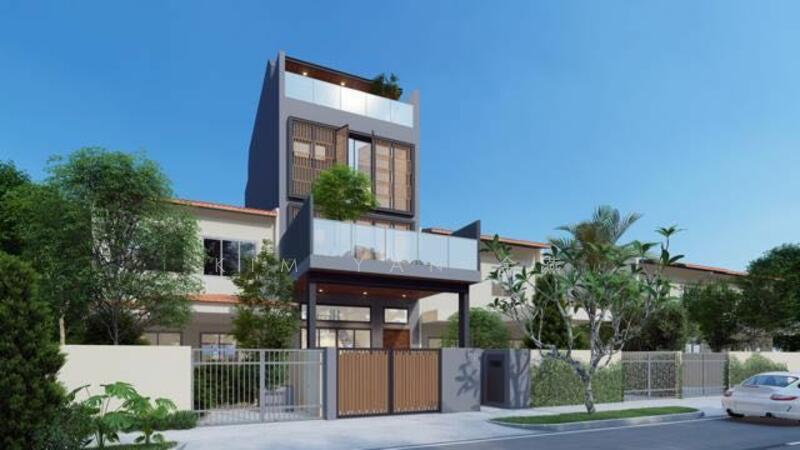 Brand new & freehold, 5 levels with Lift, bright with air-well modern design, elevated ground