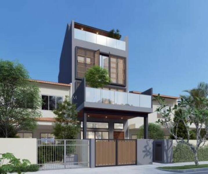 Brand new & freehold, 5 levels with Lift, bright with air-well modern design, elevated ground