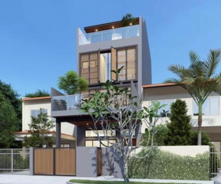 Brand new & freehold, 5 levels with Lift, bright with air-well modern design, elevated ground