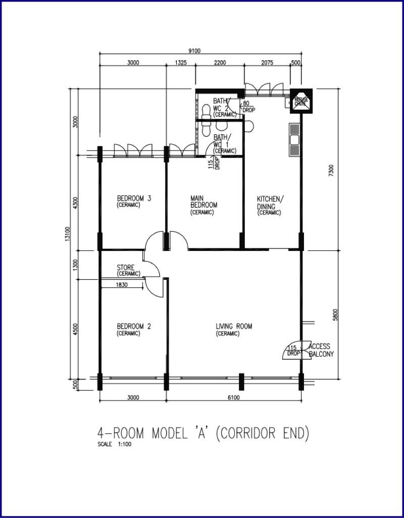 653 Yishun Avenue 4 HDB Apartment For Sale, $599,000, 4 Bed 2 Bath 1,119 sqft $535.00 psf