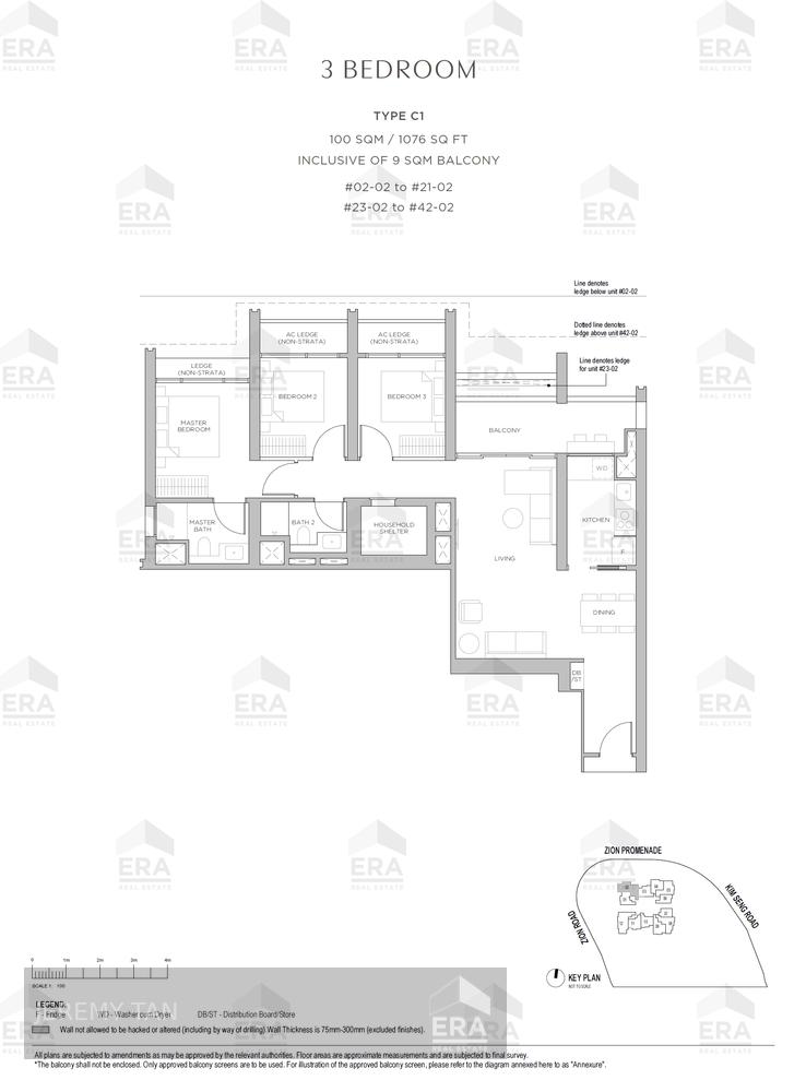 New Launch 3-bedroom at Promenade Peak, 1076 Sqft, Rare Layout