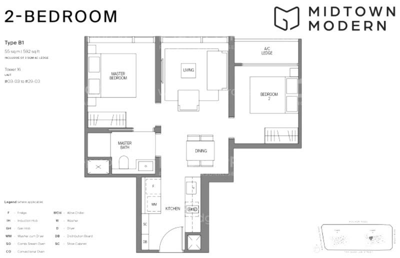 Midtown Modern Condominium For Sale, $1,820,000, 2 Bed 1 Bath 592 sqft $3,074.00 psf