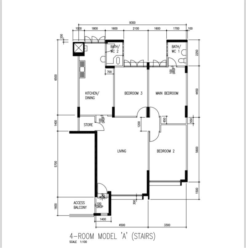 261 Tampines Street 21 HDB Apartment For Sale, $670,000, 3 Bed 2 Bath 107 sqft $6,262.00 psf